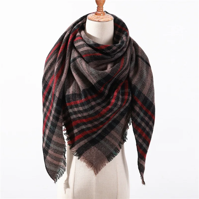 Luxury Scarf Triangle Cashmere Plaid Neck Head Designer Brand Scarves Bandana Winter Warm Pashmina Ladies |
