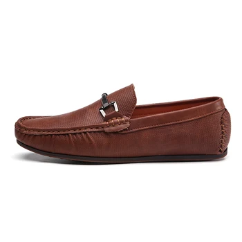 

Summer Leather Men Casual Shoes Male Loafers Moccasins Slip on Soft Leather Lightweight Flats Comfortable Driving Shoe Boat Shoe