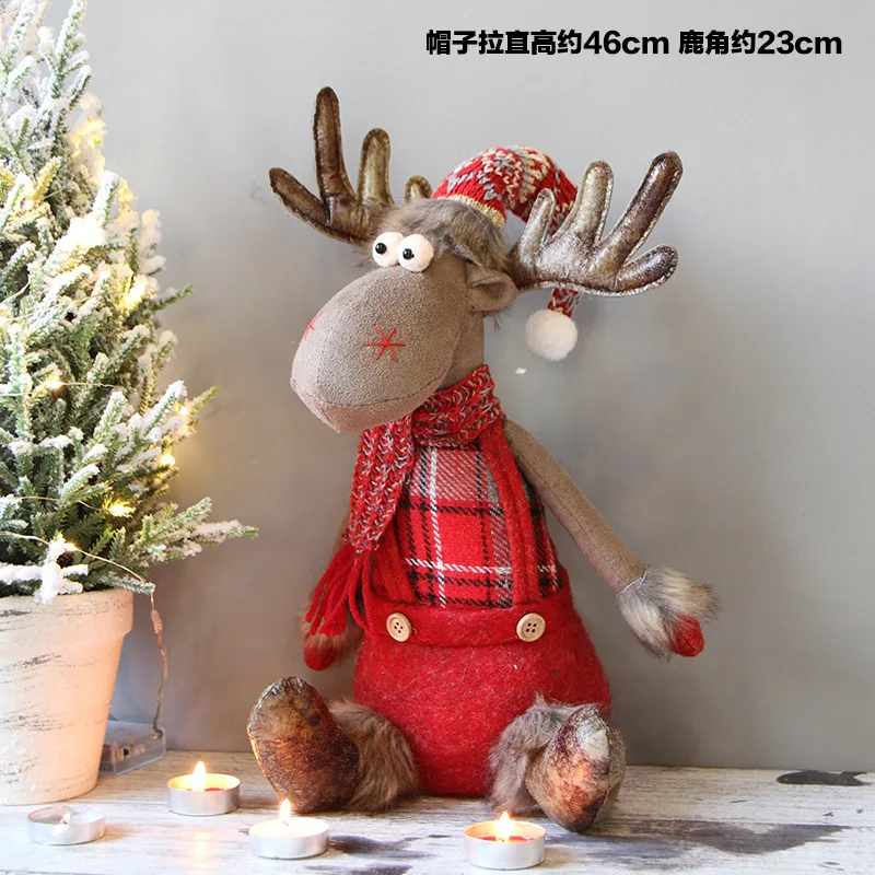Высококачественный Рождественский лось-кукла, рождественский подарок для детей, простой скандинавский стиль, новогоднее Рождественское украшение для дома DF50 - Цвет: 46CM