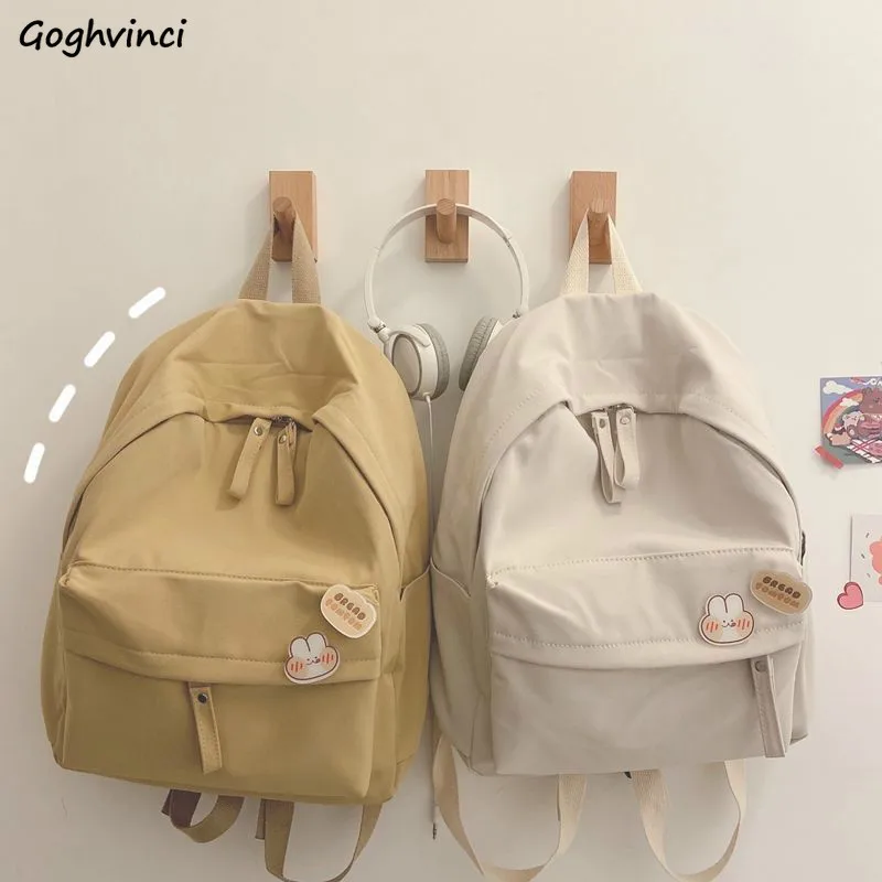 Mochilas de gran capacidad para mujer, bandoleras de viaje sólidas para estudiantes, multifunción, Chic, de ocio, a la moda, Ulzzang Harajuku Ins