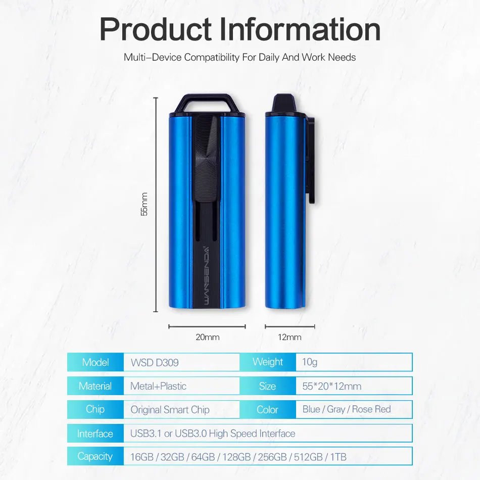 Новый флеш накопитель Wansenda USB 3 0 16 ГБ 32 64 128 256 512 ГБ|USB флэш-накопители| |
