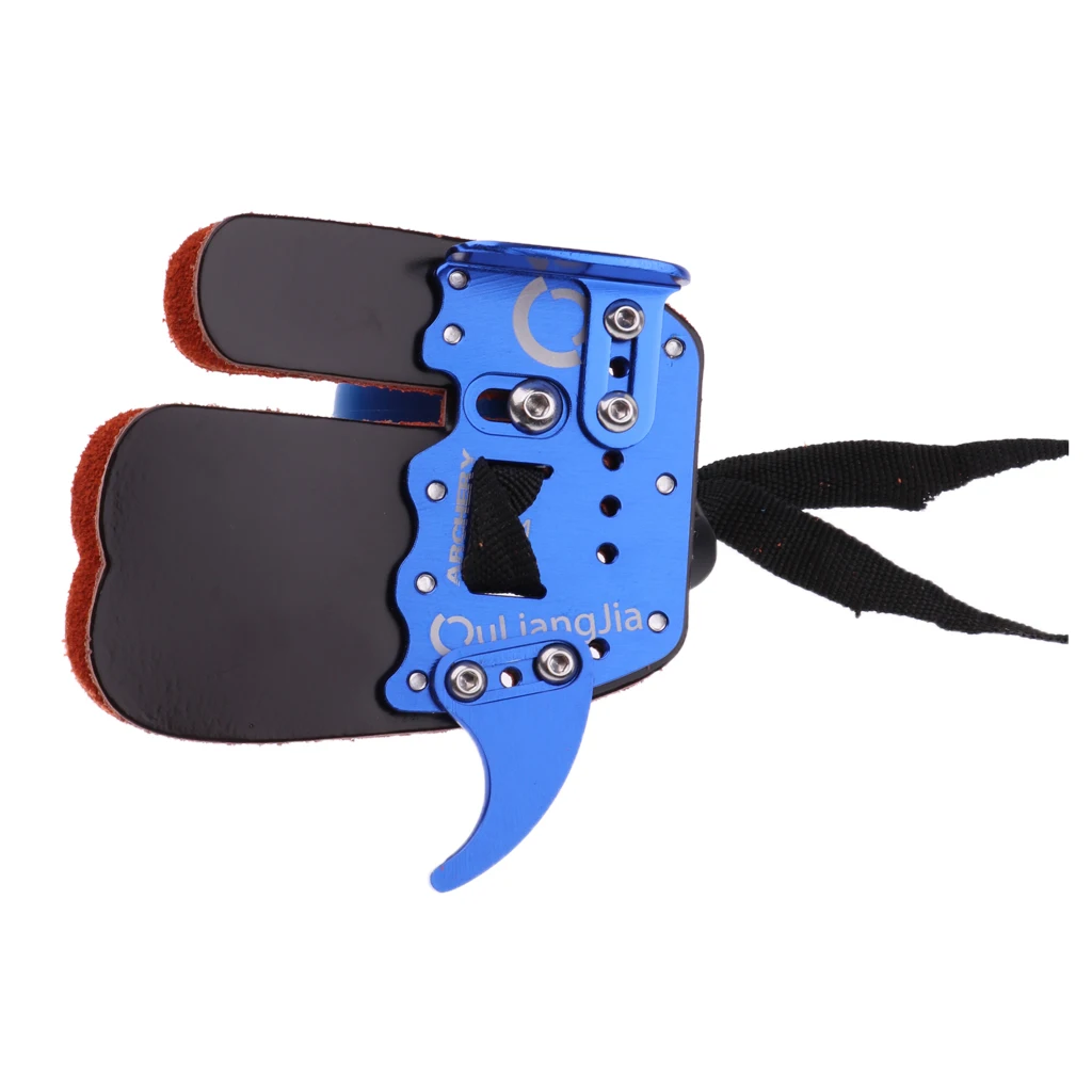 Archery Leather Finger Tab Protector Finger Guard Adjustable for Hunting Arrow Bow Accessories