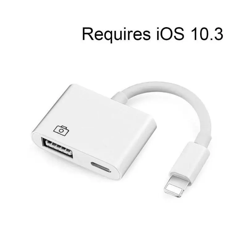 Подсветка для USB OTG адаптер Цифровая камера U диск клавиатура для iPhone требуется iOS 10,3 Приложение не требуется - Цвет: Requires iOS 10.3