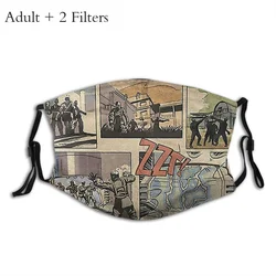 Call Of Duty COD FPS Game Protection's Mask Funny Zombies Loading Screen Comic Washable Fabric Mask With Filters Protection