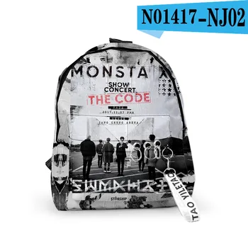 

Monsta X Korean Band Backpack School Bags Mochila Travel Bags Ribbon Ring Circle Backpack Small bags For Boys Girls