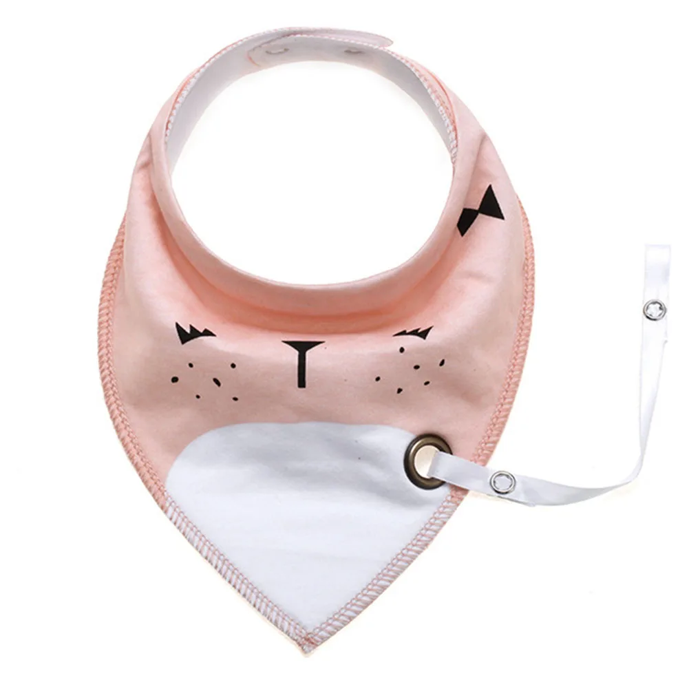 

Unisex Hole Baby Burp Snap Button Triangular Bib Infant Cotton Waterproof Double-deck