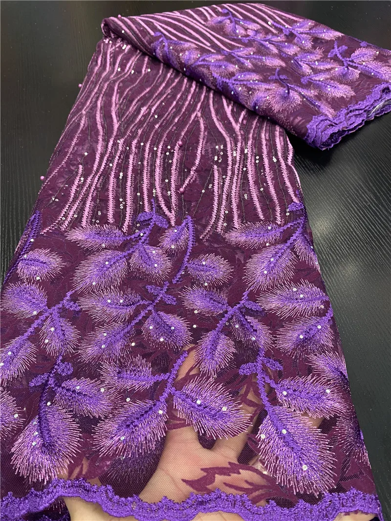 

Nigerian Lace Fabrics African Lace Fabric 2020 High Quality Lace Elegant French Lace Fabric With Stones For Wedding YA3470B-5