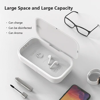 

10W Wireless Charger UV Disinfection Box Face Mask Mobile Phone Key UV Sterilization AromatherapyMultifunction Sterilization Box