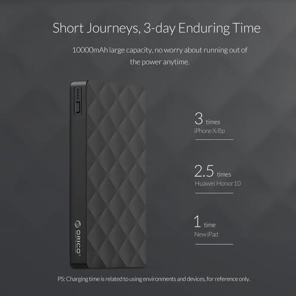  ORICO 10000mah Power Bank Dual USB Ausgang Power Externe Batterie Pack Ladegerät Adapter für iPhone
