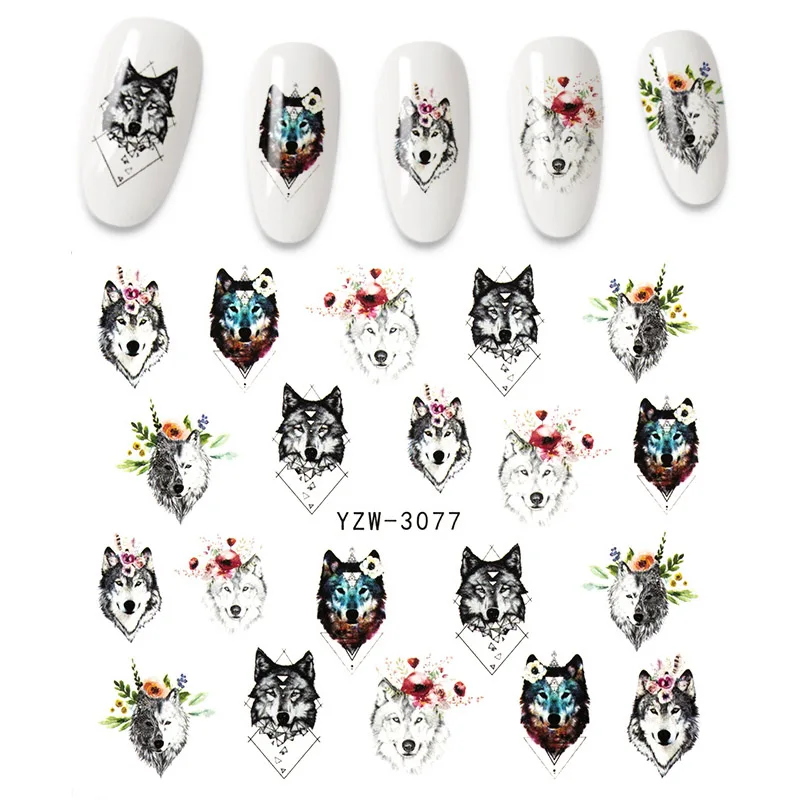 1 piece of nail polish applique retro aristocratic flower print necklace transfer sticker flamingo fruit art decoration | Красота и