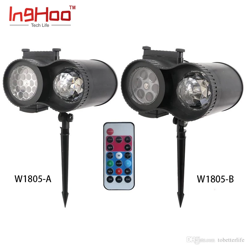 Inghoo Water Wave Projector Light, Remote Control LED Landscape Light with 12 Slides, 2 in 1 Outdoor/Indoor Yard Garden