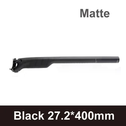 Carbon MTB Bicycle Seatpost with 20mm Offset - Available in Multiple Lengths (Black 27.2x400mm)