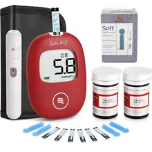 Safe Smart 5s 0.6ul Blood Glucose Meter with Test Strips and Lancets Needles of for Diabetic Medical Monitor Glucometer English
