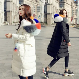 Down Jacket 80% White Duck down Winter Trend Simple Cool Long Sleeve Mid-length Solid Color Hooded Fashion