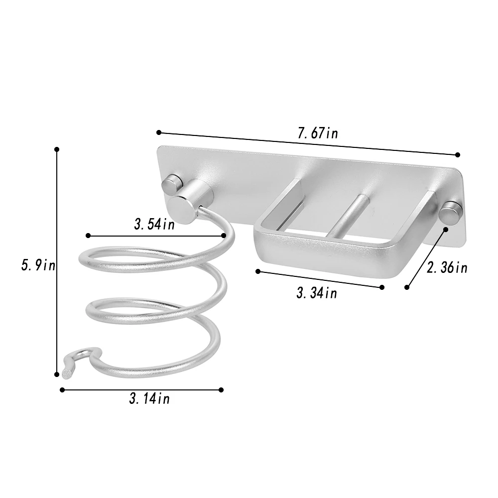 Настенный фен-стойка, органайзер, Алюминиевый выпрямитель для волос, Набор держателей для ванной комнаты, полка для туалетной комнаты