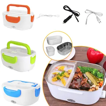 

2 in 1 Car& Home Electric Heated Lunch Box Portable 12V 110V 220V Bento Boxes Food Heater Rice Container Dropshipping HOT SELL