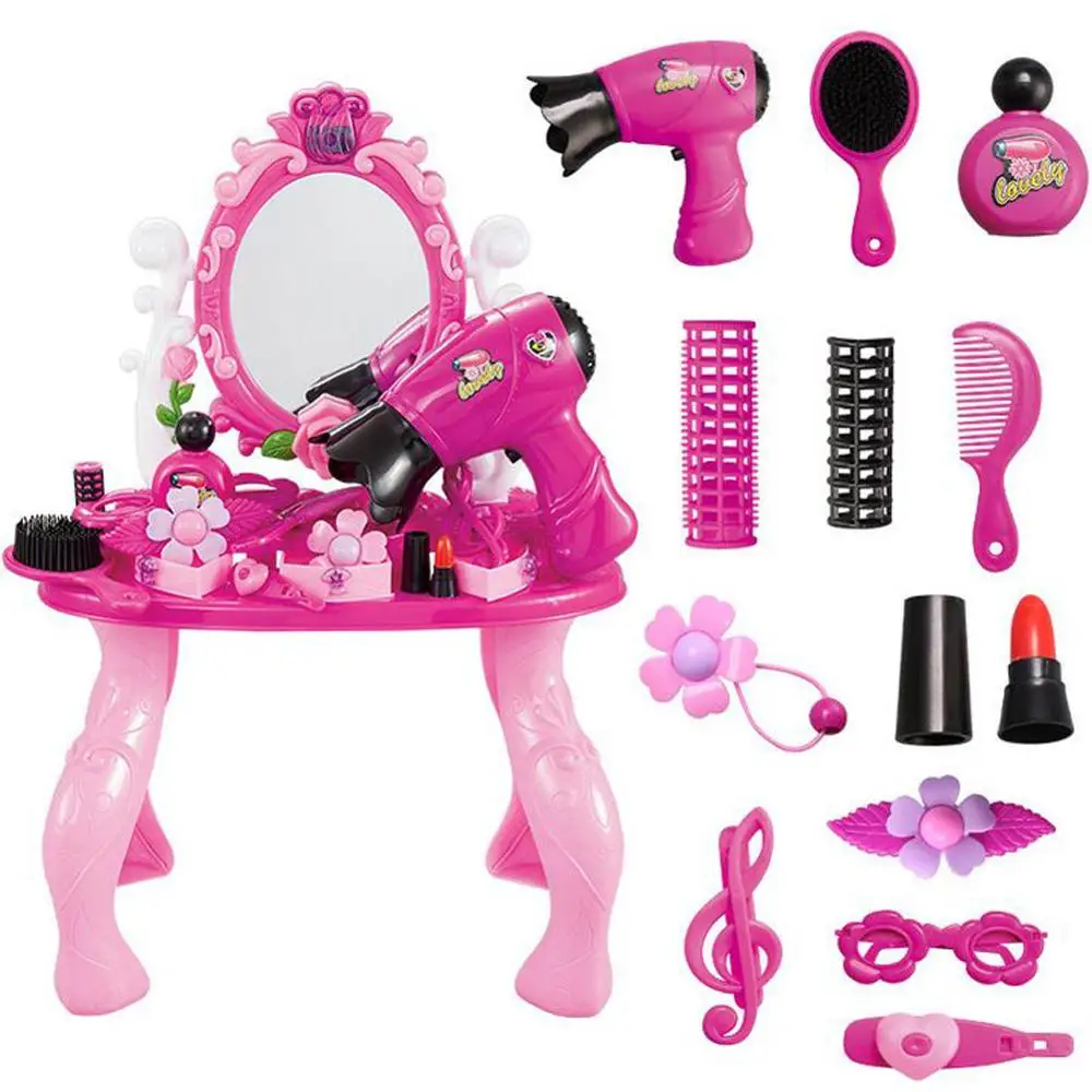 MagiDeal Girls Role Play Dressing Table with Mirror Vanity Makeup Tools Toy 