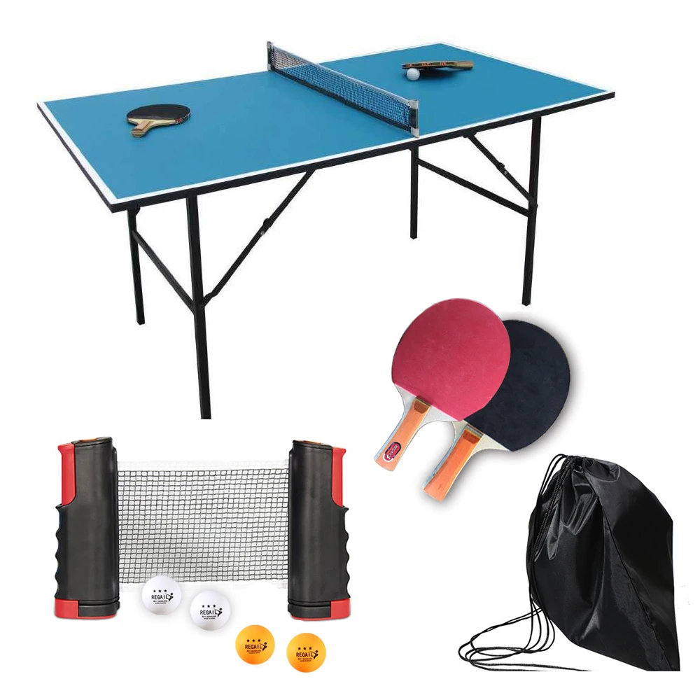 

Portable Ping Pong Table Tennis Racket 1.9M Telescopic Net 4 Balls Rack 1 Pair Table Tennis Rubber Paddle Pingpong Training Set
