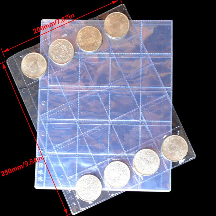 Coin Album Pages 200 Pockets 5/10 PCS Lot Coin tokens Commemorative Medallions Badges Collection Diameter 43mm coins collection album,coin collection album,coin stamp holders