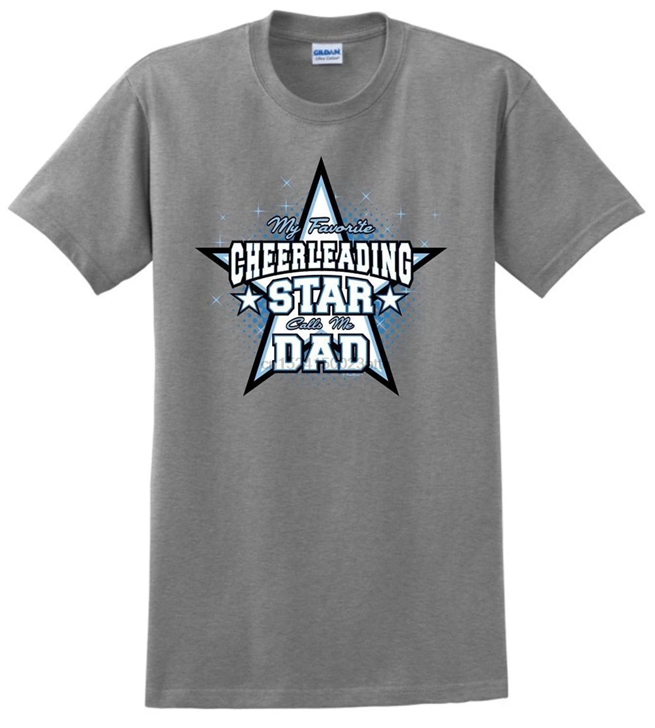 Light Crew Neck Short Cheer Gifts Favorite Cheerleading Star Calls Me Dad Top Mens T Shirt |
