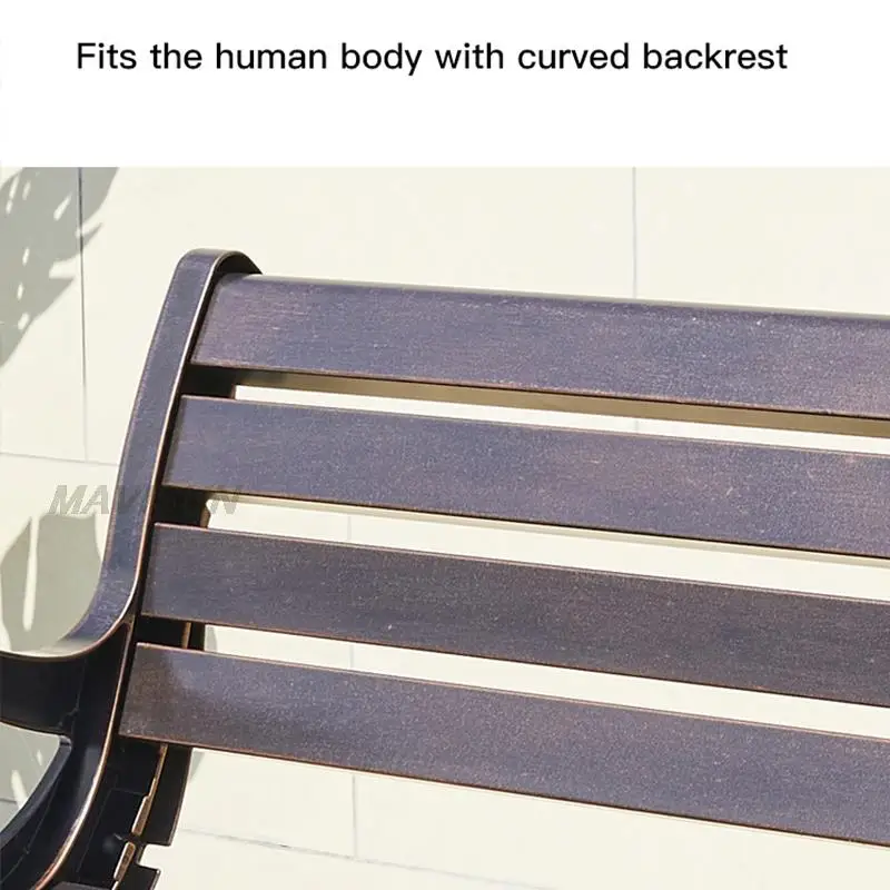 Camping Furniture Garden Aluminum Retro Black Simple Long Chair For Park Square Plaza Outdoor Shopping Street Lazy Waiting Chair