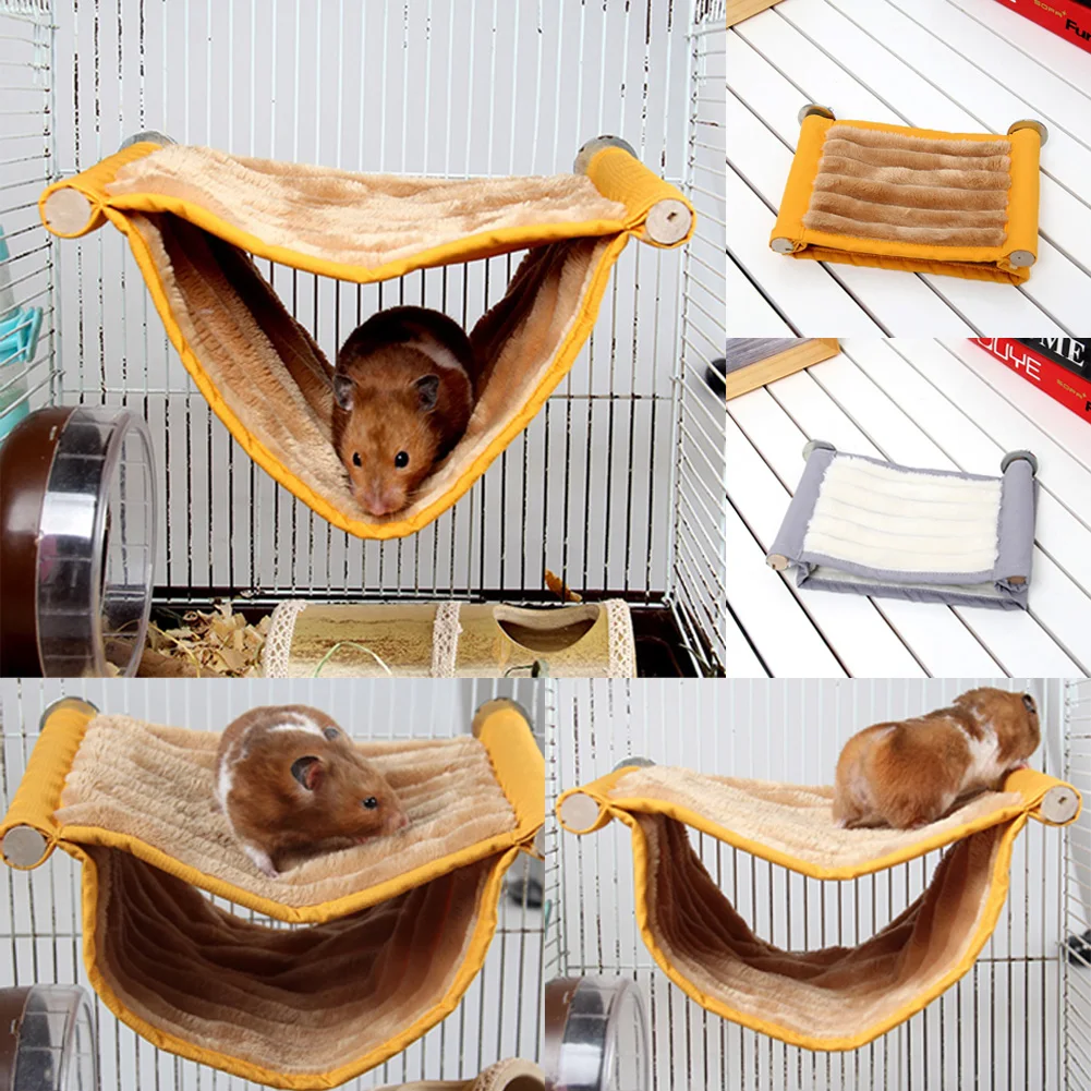 Hamster Rabbit Pig Cool Plush Hammock Chinchilla Cage Hanging Bed 15*15/25*25cm
