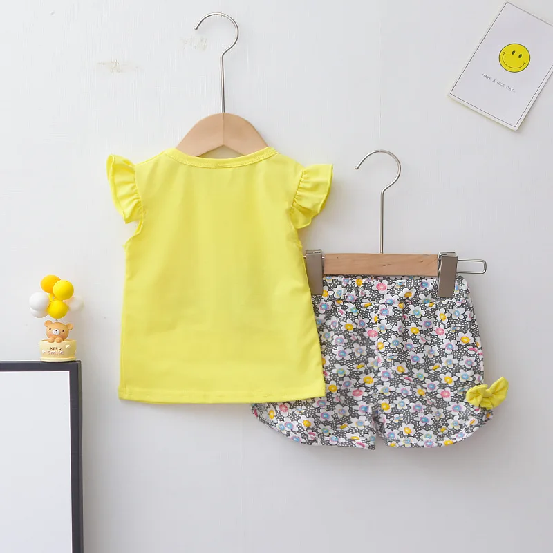 Summer Baby Girls Clothes Children Fashion Cute T Shirt Shorts 2Pcs/Sets Toddler Casual Costume Infant Outfits Kids Tracksuits