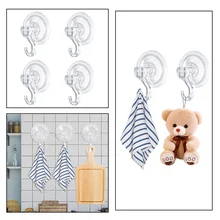 

4pcs Transparent Strong Self Adhesive Door Wall Hanger Hooks Suction Heavy Load Rack Cup Sucker for Kitchen Bathroom Vacuum Hook