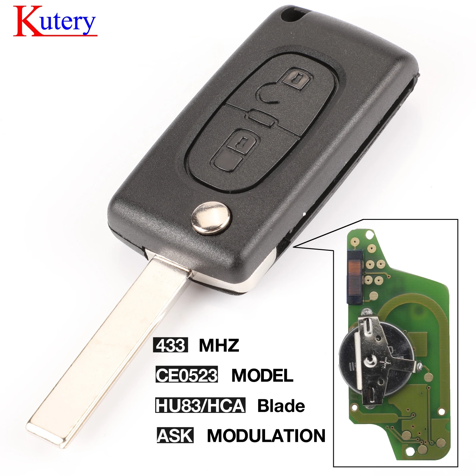 Kutery ID46 433 МГц PCF7941 дистанционный ключ для Citroen HCA Blade CE0523 электронная печатная плата