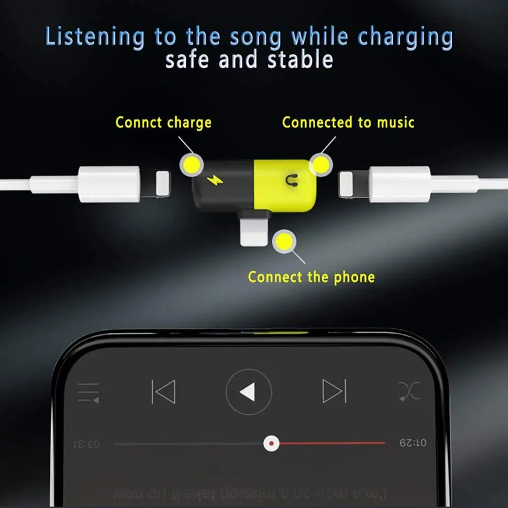 Studyset для интерфейс Apple аудио и зарядки сплиттер адаптер двойной разъем для наушников для iPhone X/iPhone8/8 Plus/7/7 Plus с микрофоном