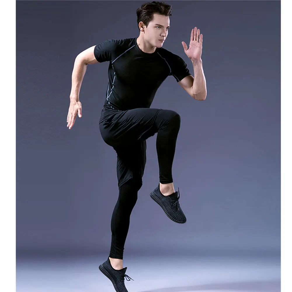 Быстросохнущая футболка для бега мужская спортивная бодибилдинга Спортивная с