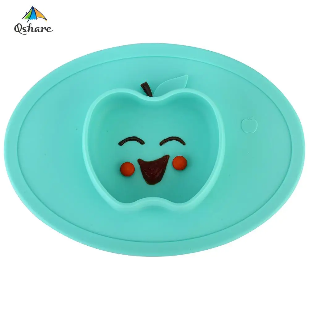Qshare Детские миски, тарелка, посуда, силиконовый детский пищевой контейнер, чашка для кормления младенцев, Детские миски, тарелка для кормления детей