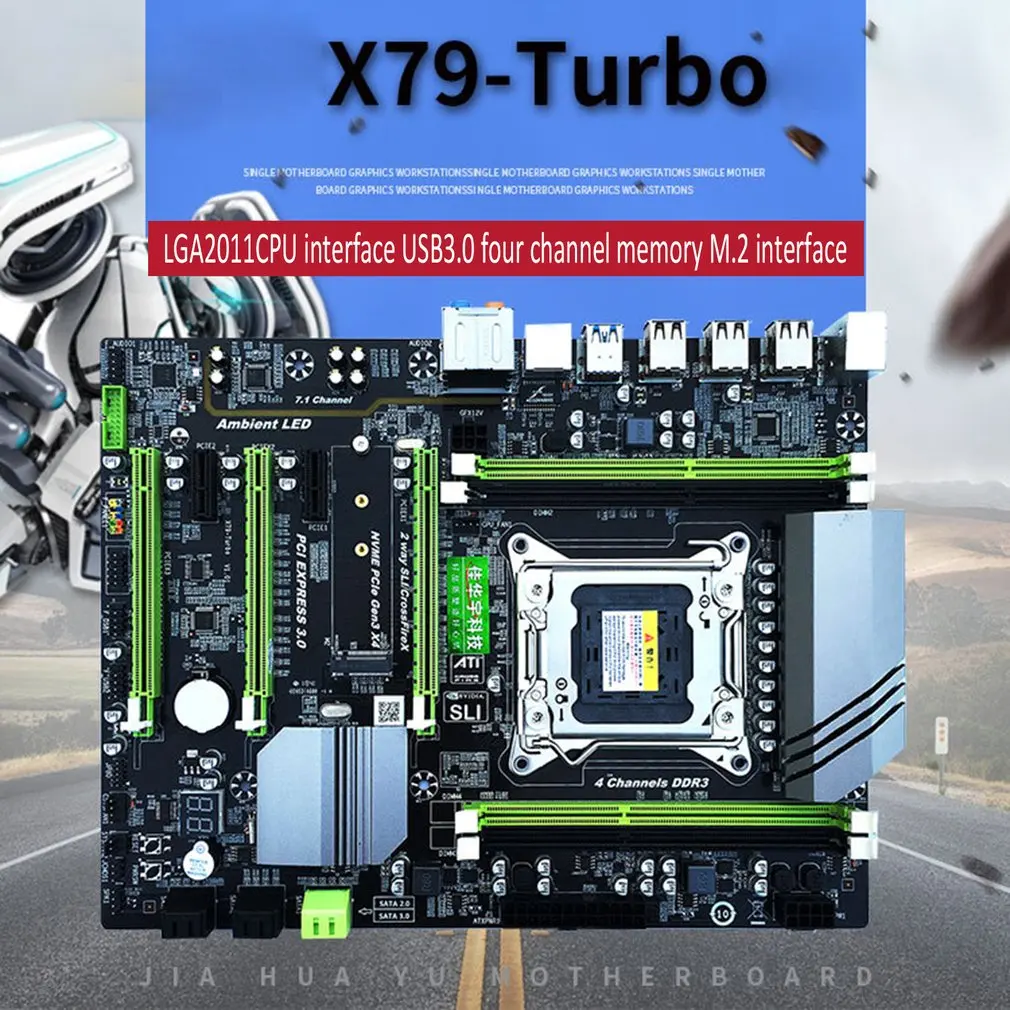 DDR3 настольных ПК материнская плата LGA 2011 Процессор компьютера 4 канала игровые Поддержка M.2 E5-2680V2 i7 SATA 3,0 USB 3,0 для Intel