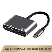 Typ c zu Hdmi hub adapter 4K VGA Adapter USB 3,1 USB C zu VGA HDMI Video Konverter Hub für Macbook Pro Samsung Galaxy Huawei