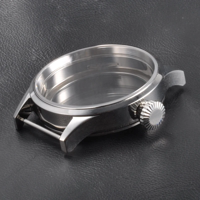 

Corgeut 43mm Sapphire Glass polished SS Case Fit 6497/6498 movement