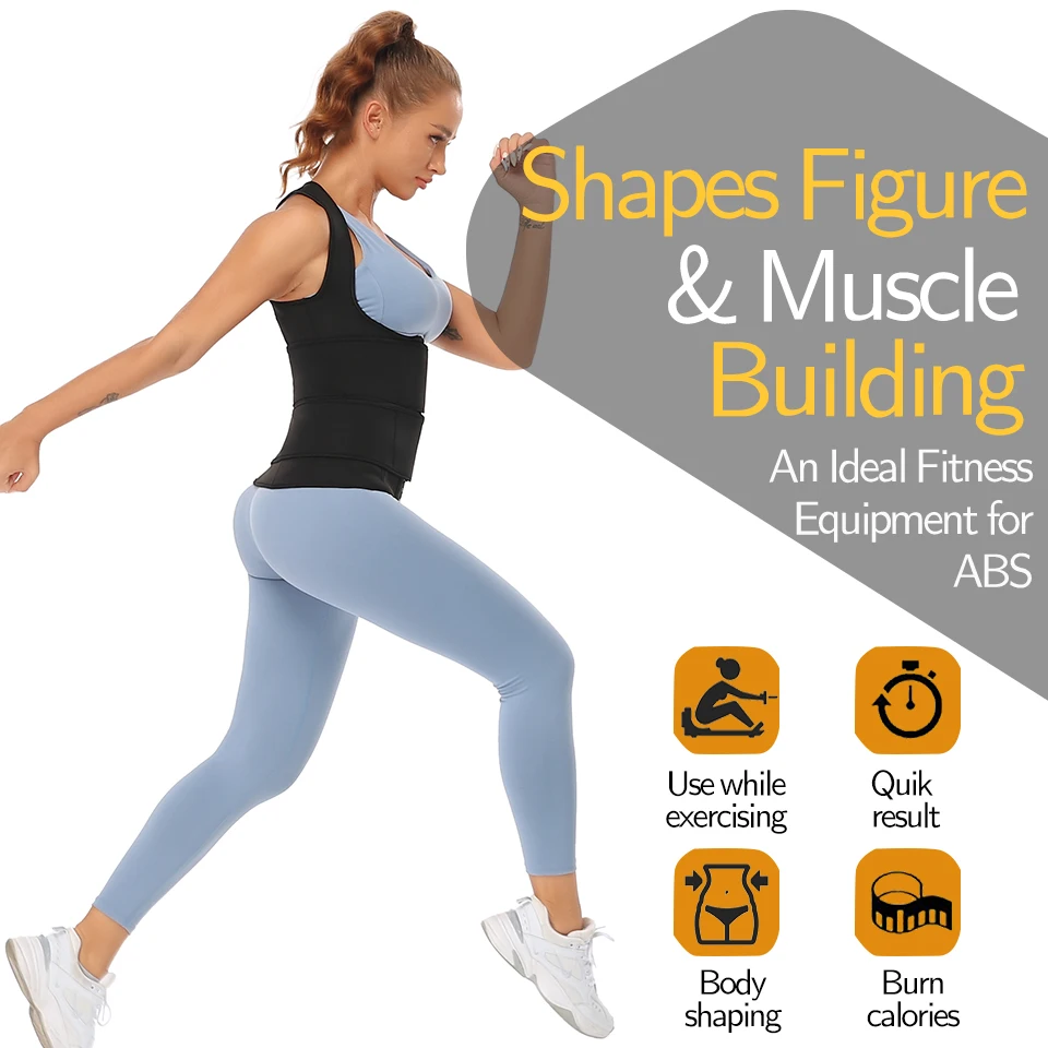 Women Waist Trainer Corset Vest Body Shaper Weight Loss Sweat Sauna Suit Compression Vest Workout Tank Tops Slimming Shapewear tummy control shapewear
