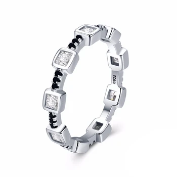 

SODROV Genuine 925 Sterling Silver Black Spinel Elegant Rings for Women Trendy Zircon Sterling Silver Jewelry G008