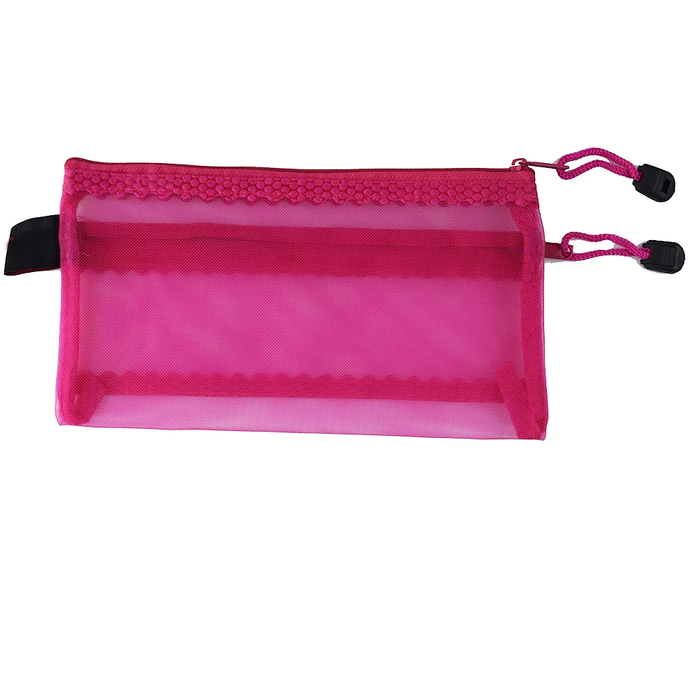 Hot-Pink A6, двойная молния, сетчатый чехол, карандаш, ручка, сумка для документов, сумка для хранения, для путешествий, канцелярские принадлежности, офисные принадлежности, аксессуары для путешествий - Цвет: Hot-Pink