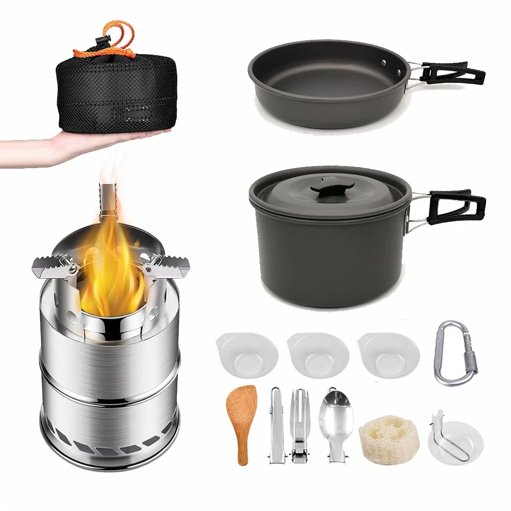 

13Pcs Ultralight Camping Cookware Set Outdoor Portable Tableware Set Cooking Pots Pans Bowl Spoon Fork Picnic Tableware