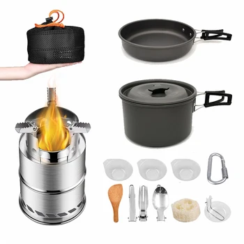 

13Pcs Ultralight Camping Cookware Set Outdoor Portable Tableware Set Cooking Pots Pans Bowl Spoon Fork Picnic Tableware