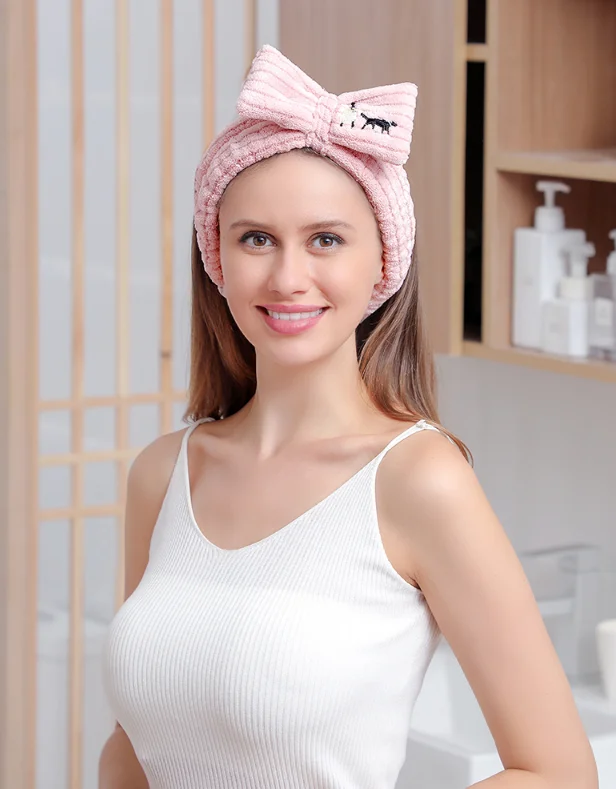 Female wash face shampoo mask is not easy to fall off the special elastic bow net red embroidery headwear hair band J05