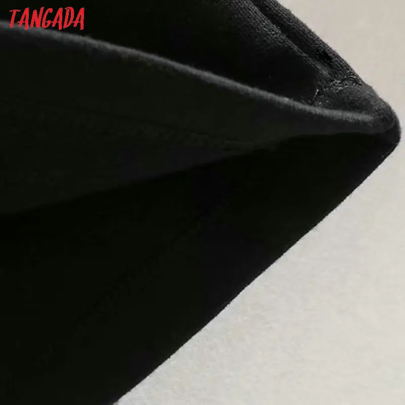 Tangada, женские забавные черные кофты с рисунком, с длинным рукавом, с круглым вырезом, свободные пуловеры оверсайз, женские топы CE130