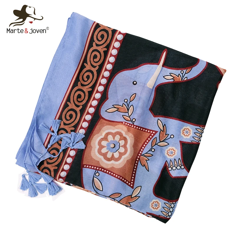 Женский шарф-Пашмина с принтом слона в этническом стиле | Аксессуары для одежды