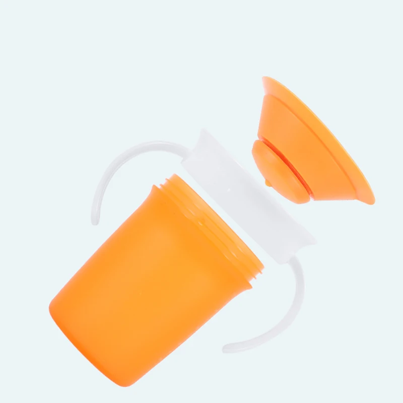 Can Be Rotated Baby Learning Drinking Cup With Double Handle Flip lid Leakproof Magic Cup Infants Water Cups Training cup