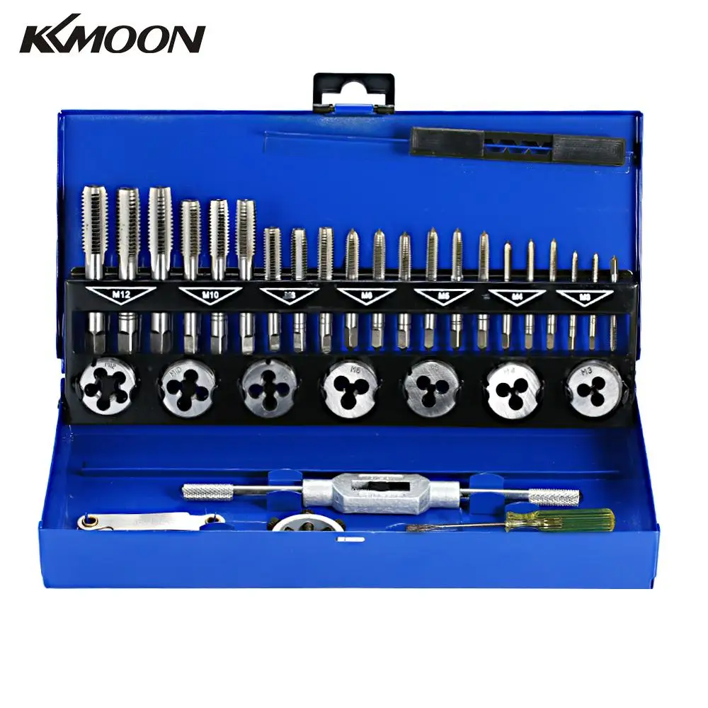 

32 PCS M3-M12 HSS Tap Die Set Wrench Thread Cutting Tap Die Screw Thread Making Tool Bit Set Engineer Kit