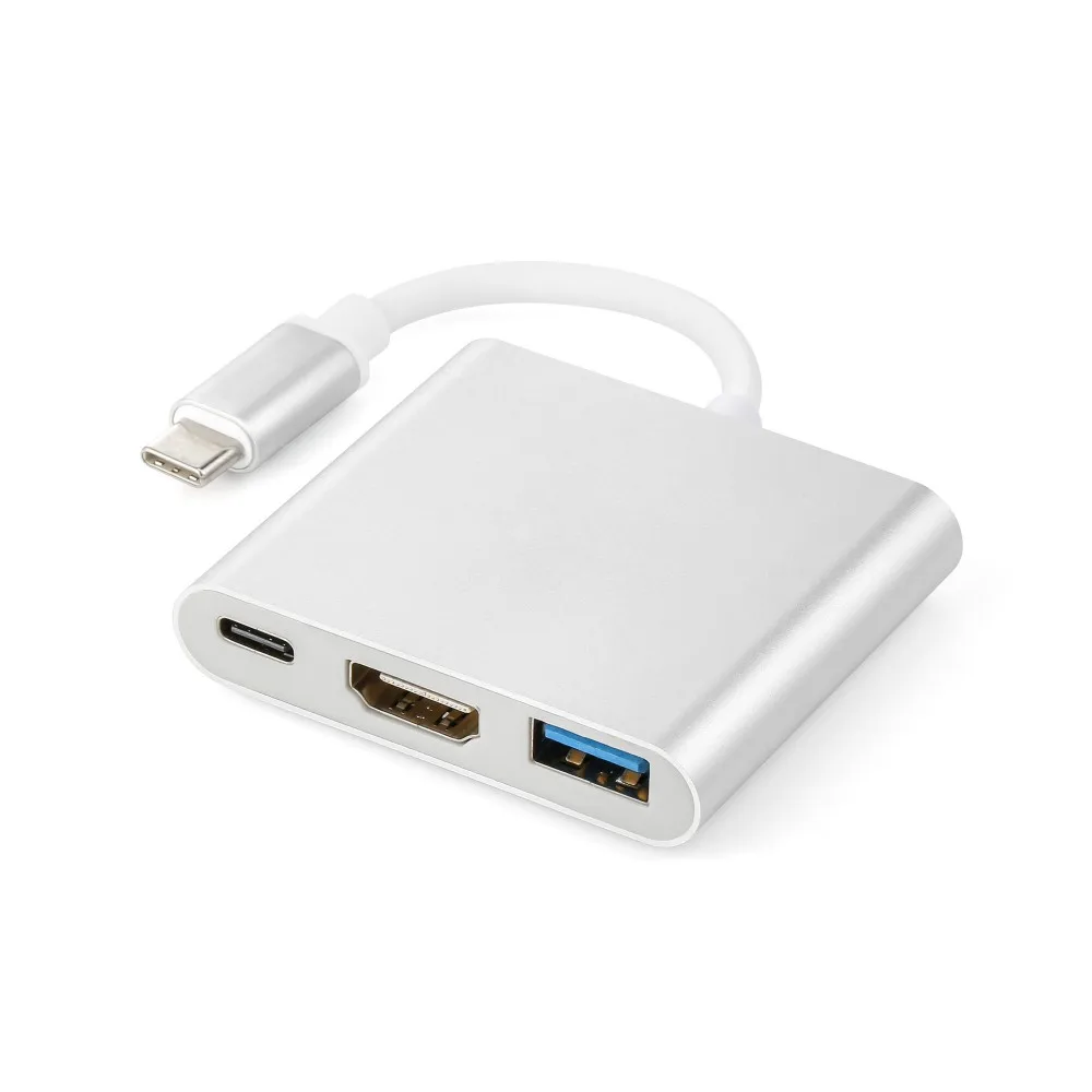 Адаптер Geartronic Usb c HDMI type c Hdmi mac 3,1 конвертер type c to hdmi HDMI/USB 3,0/type-C Алюминиевый адаптер для Apple Macbook