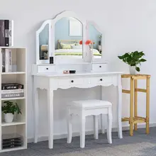 Dressing Table With Stool Make up Table Dressing Table Bedroom Furniture Cosmetic With 3 Mirrors 4 Drawers Dressing Table With Stool Make up Table Dressing Table Bedroom Furniture Cosmetic With 3 Mirrors 4 Drawers