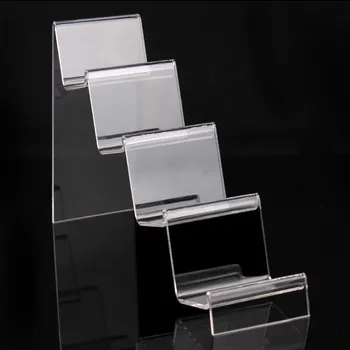 

New Clear Acrylic Four Layers Cellphone Holder Mobile Phone Rack Portable Phones Shelf Wallet Stand Storage Rack Wholesale