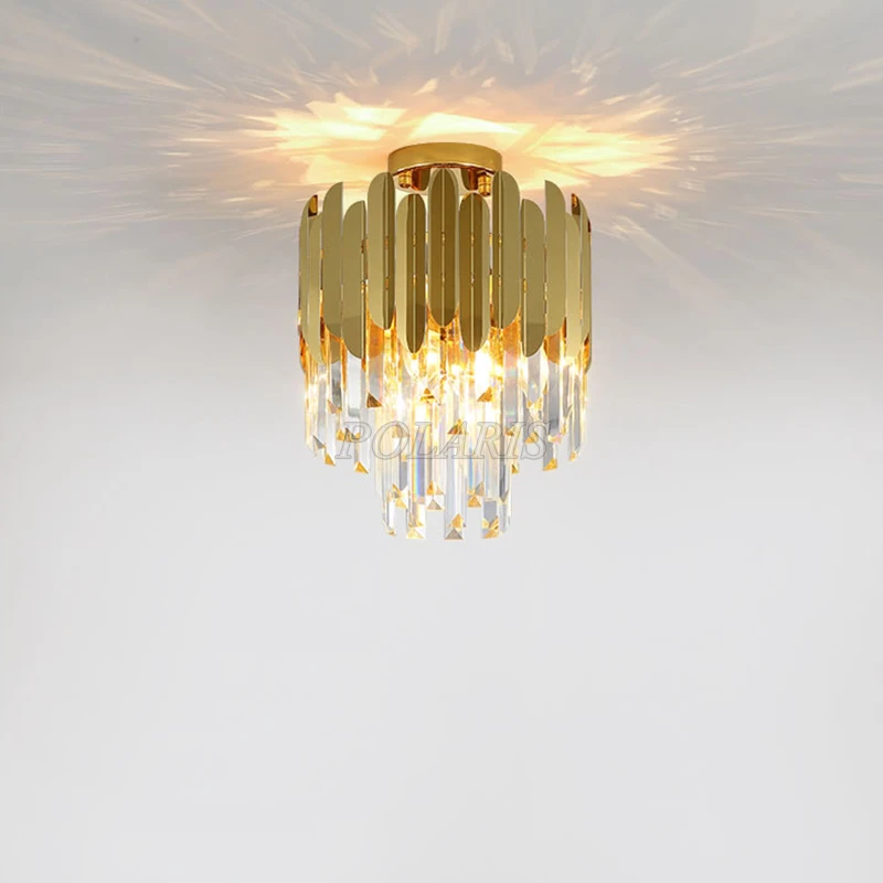 Современная хрустальная люстра, светильник ing Gold Cristal, подвесной светильник, подвесные лампы, внутреннее освещение