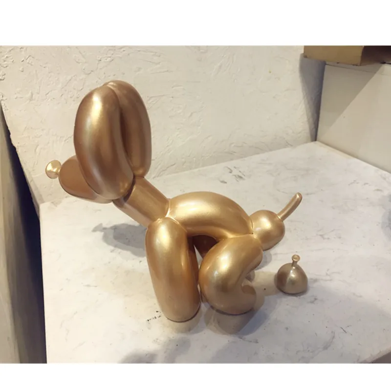 Выпуск американского искусства Jeff Koons блестящий шар фигурка собаки Смола ремесло воздушные шары статуя собаки подарок на день Святого Валентина